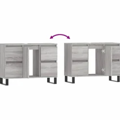 vidaXL Armarios Y Almacenamiento-Mueble de baño madera de ingeniería 80x33x60 cm