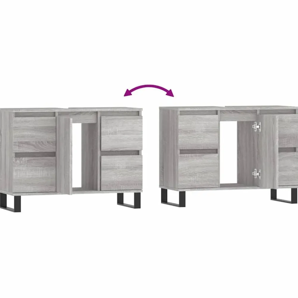 vidaXL Armarios Y Almacenamiento-Mueble de baño madera de ingeniería 80x33x60 cm