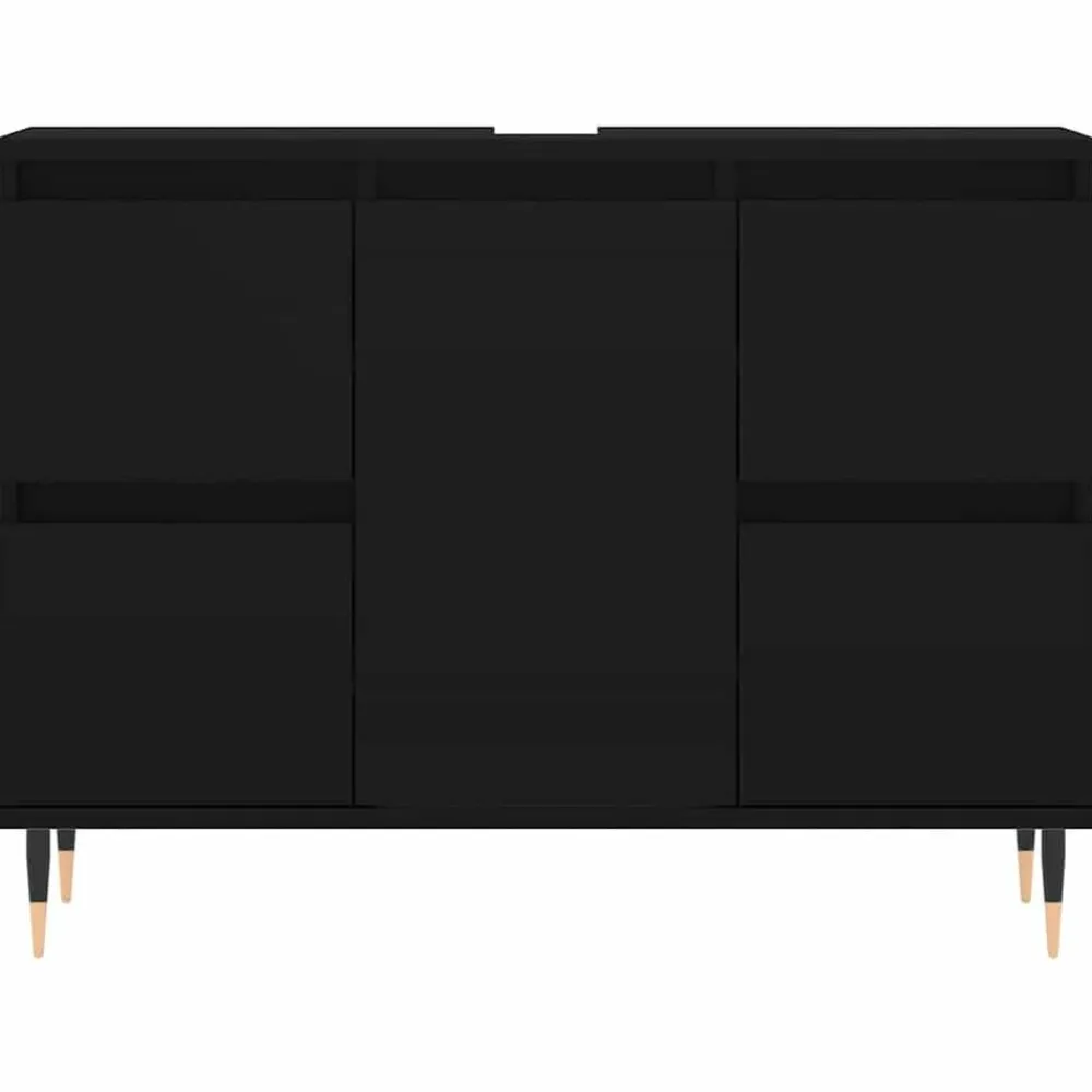 vidaXL Mueble de baño madera de ingeniería 80x33x60 cm Negro Online