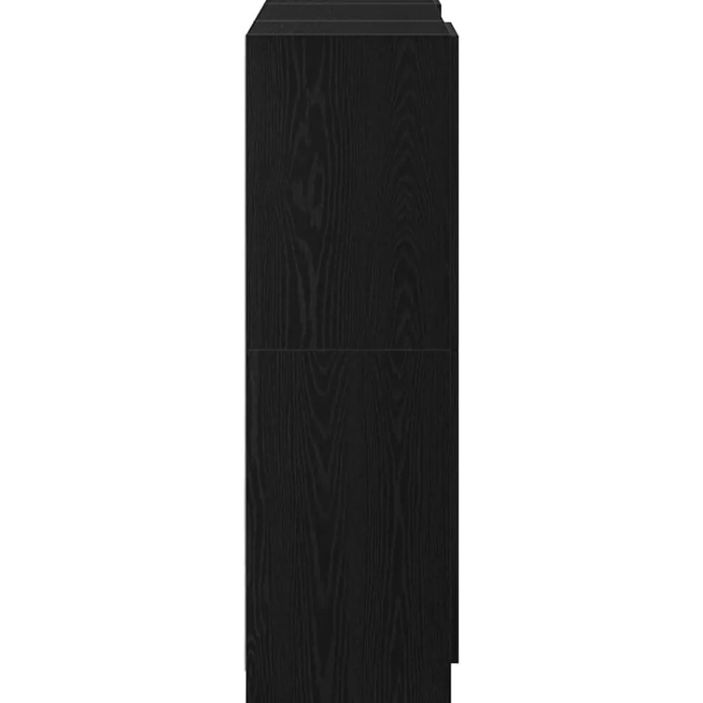vidaXL Mueble de cocina 3 piezas madera contrachapada Negro Discount