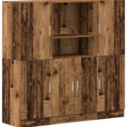 vidaXL Estanterías-Mueble de cocina 3 piezas madera contrachapada madera vieja