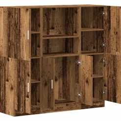 vidaXL Estanterías-Mueble de cocina 3 piezas madera contrachapada madera vieja