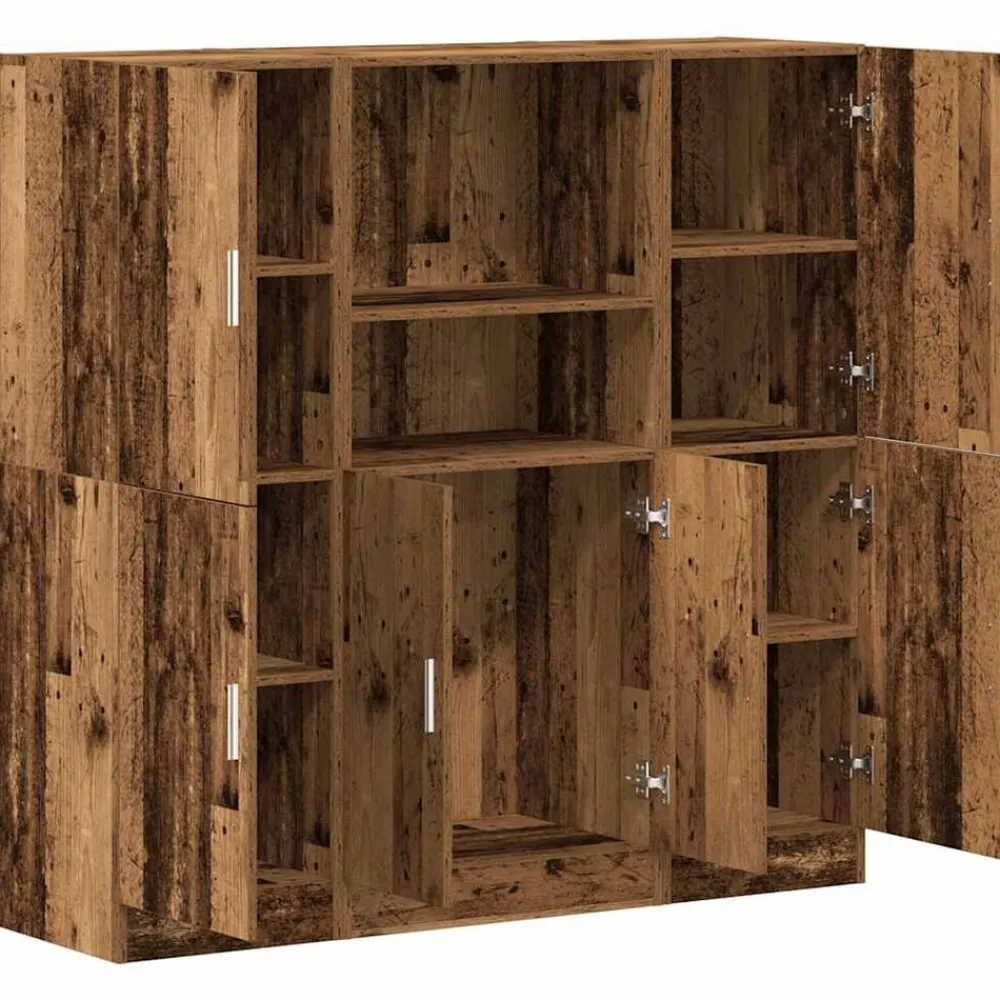 vidaXL Estanterías-Mueble de cocina 3 piezas madera contrachapada madera vieja