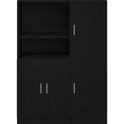 vidaXL Mueble de cocina 2 piezas madera contrachapada Negro New