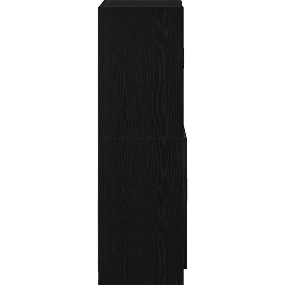 vidaXL Mueble de cocina 2 piezas madera contrachapada Negro New