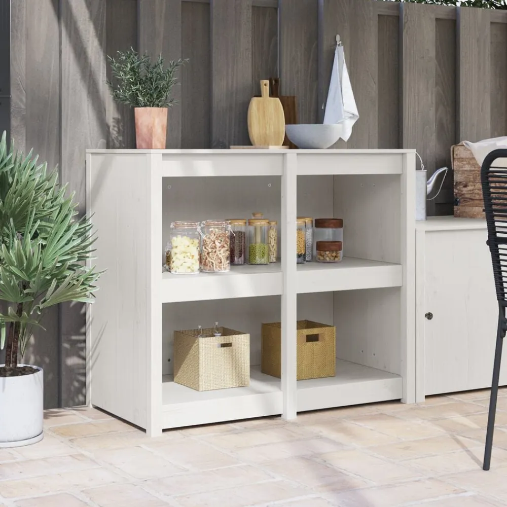 vidaXL Mueble de Cocina con estante MEPPEL Cálido 106 x 55 x 92 cm Madera de pino blanca