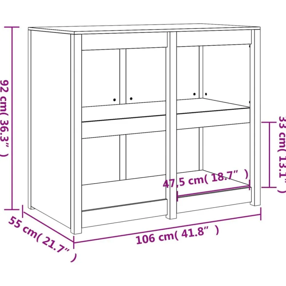 vidaXL Mueble de cocina de exterior MEPPEL madera maciza de pino 106x55x92 cm Pino natural Discount