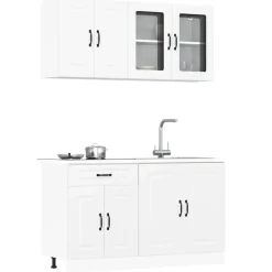 vidaXL Mueble de cocina Kalmar 4 piezas madera contrachapada Blanco Sale