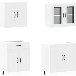 vidaXL Mueble de cocina Kalmar 4 piezas madera contrachapada Blanco Sale