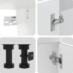 vidaXL Mueble de cocina Kalmar 4 piezas madera contrachapada Blanco Sale