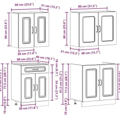 vidaXL Mueble de cocina Kalmar 4 piezas madera contrachapada Blanco Sale