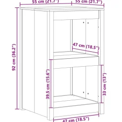 vidaXL Armarios Y Almacenamiento-Mueble de Cocina MEPPEL 55 x 55 x 92 cm Madera de pino macizo