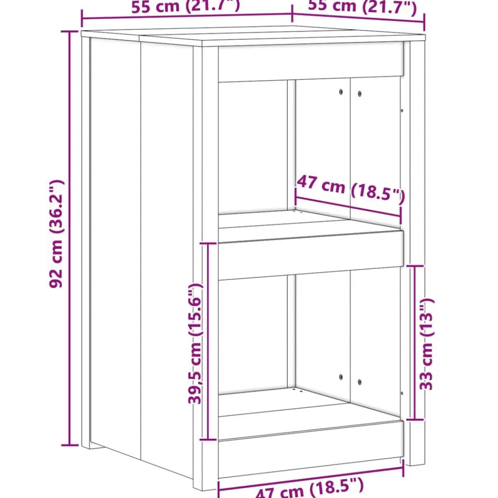 vidaXL Armarios Y Almacenamiento-Mueble de Cocina MEPPEL 55 x 55 x 92 cm Madera de pino macizo