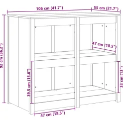 vidaXL Armarios Y Almacenamiento-Mueble de Cocina MEPPEL Roble Marrón 106 x 55 x 92 cm