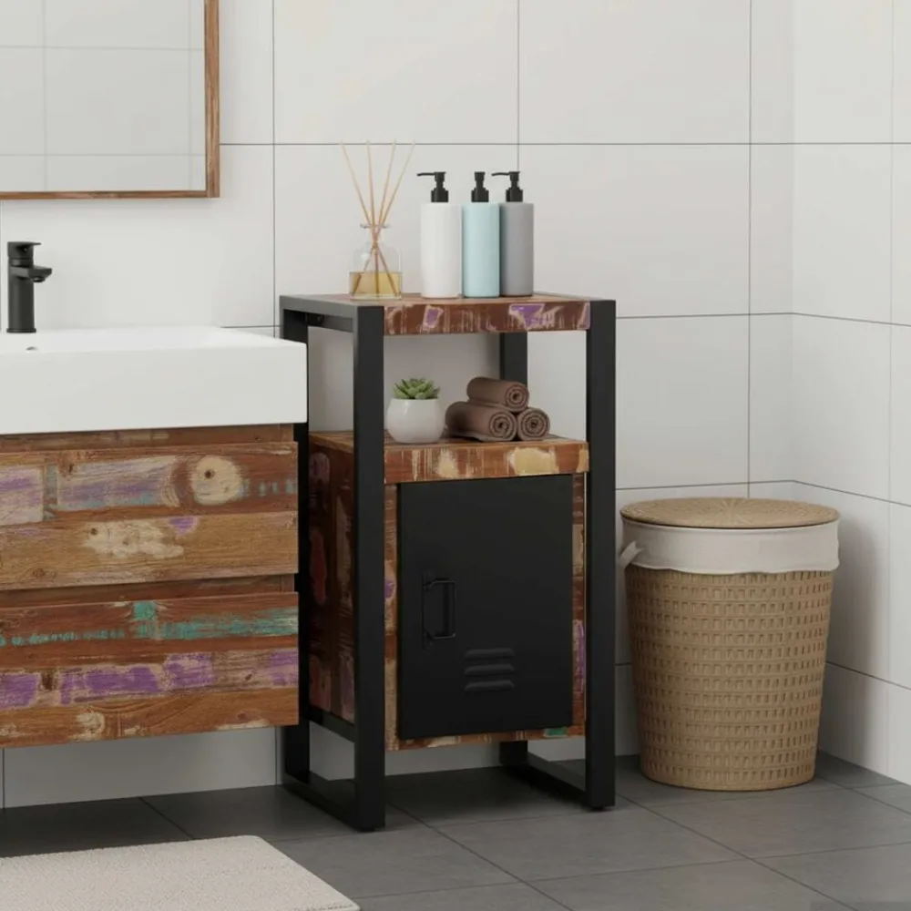 vidaXL Mueble de Cuarto de Baño Marrón Madera sólida recuperada Best