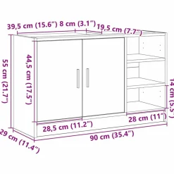 vidaXL Conjuntos De Muebles-Mueble de Cuarto de Baño 90 x 29 x 55 cm
