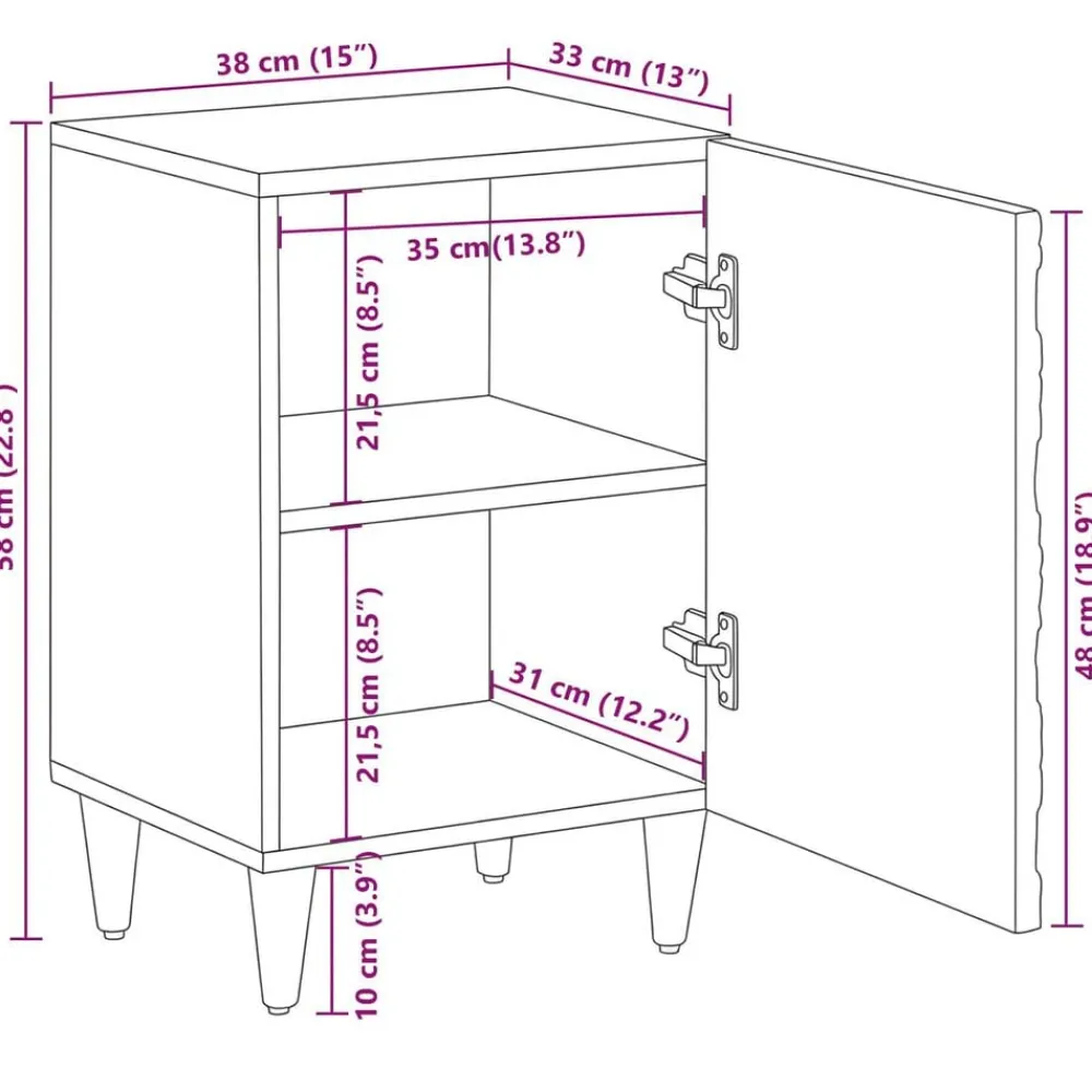 vidaXL Conjuntos De Muebles-Mueble de Cuarto de Baño con almacenamiento 38 x 33,5 x 58 cm