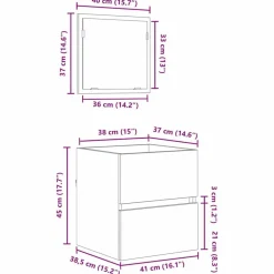vidaXL Conjuntos De Muebles-Mueble de Cuarto de Baño Roble artesanal 41 x 38,5 x 45 cm