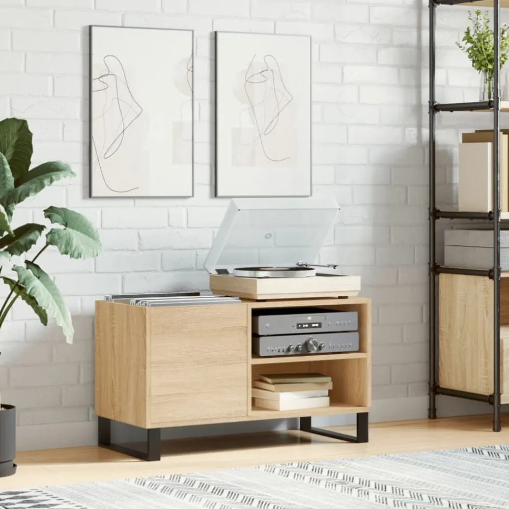 vidaXL Mueble de discos madera de ingeniería 85x38x48 cm Roble Sonoma