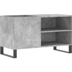 vidaXL Armarios Y Almacenamiento-Mueble de discos madera de ingeniería gris hormigón 85x38x48 cm