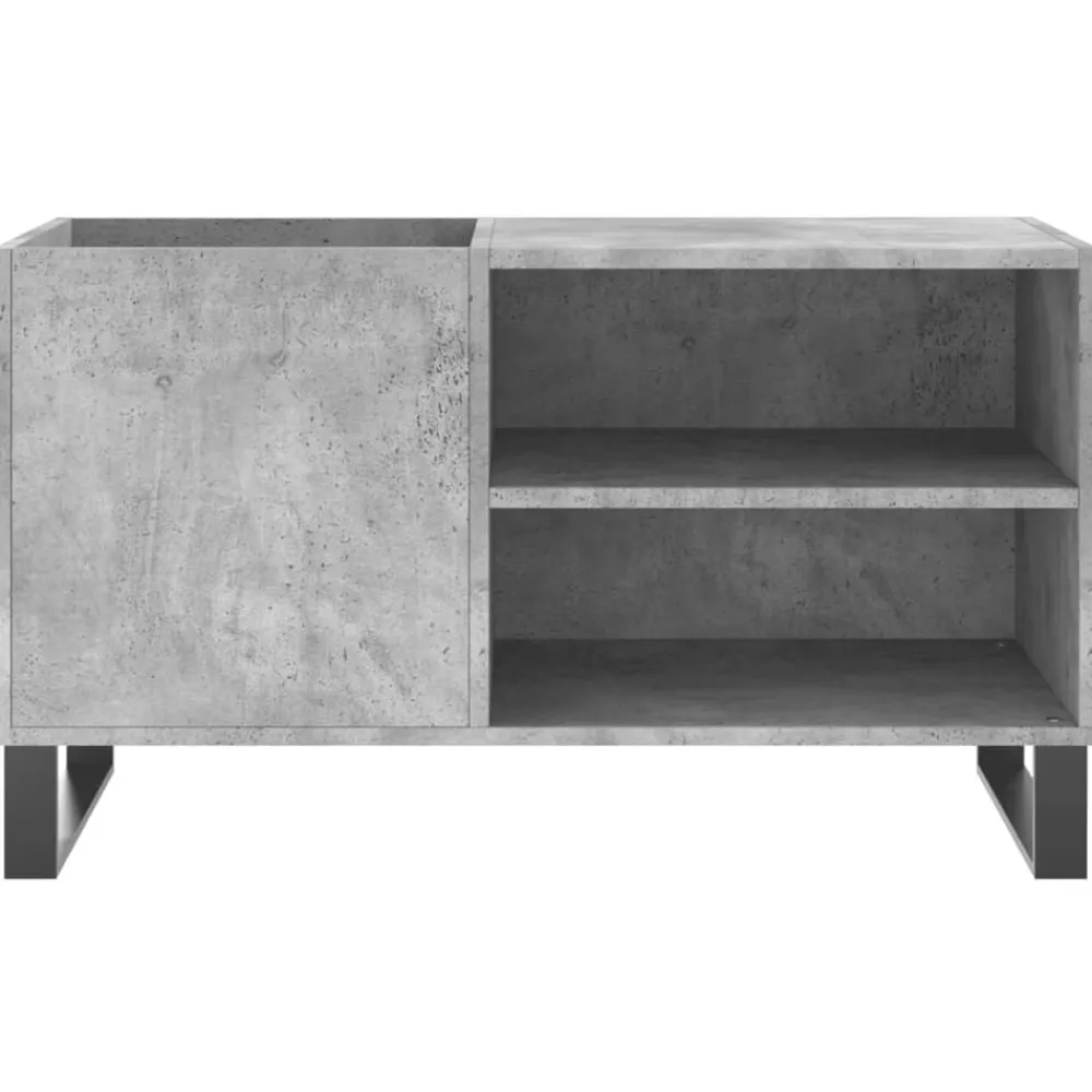 vidaXL Armarios Y Almacenamiento-Mueble de discos madera de ingeniería gris hormigón 85x38x48 cm