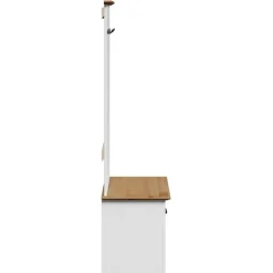 vidaXL Mueble de entrada con ganchos BODO blanco y marrón 50x40x157 cm Blanco y marr&oacute;n Hot