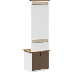vidaXL Mueble de entrada con ganchos BODO blanco y marrón 50x40x157 cm Blanco y marr&oacute;n Hot