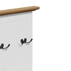 vidaXL Mueble de entrada con ganchos BODO blanco y marrón 50x40x157 cm Blanco y marr&oacute;n Hot