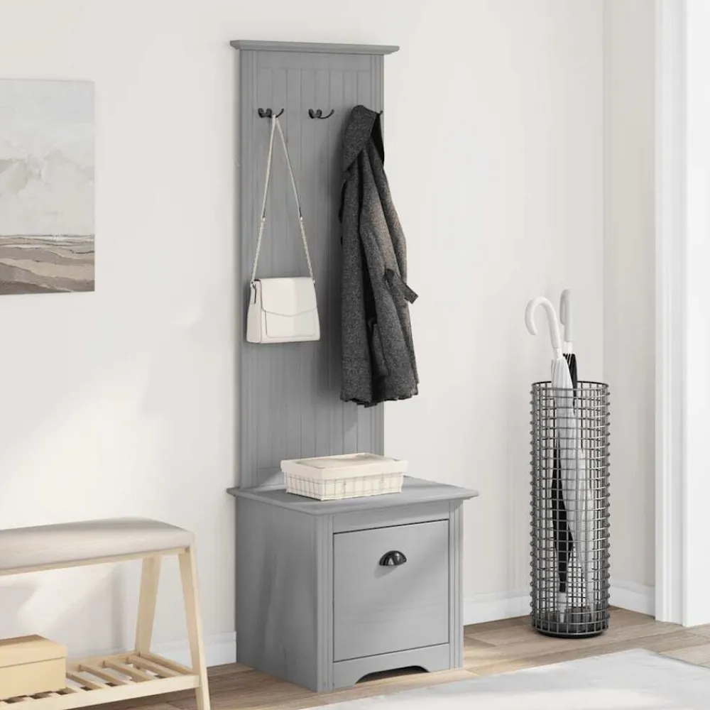 vidaXL Mueble de entrada con ganchos BODO 50x40x157 cm Gris Clearance