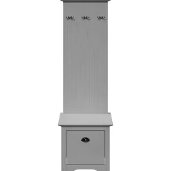 vidaXL Mueble de entrada con ganchos BODO 50x40x157 cm Gris Clearance