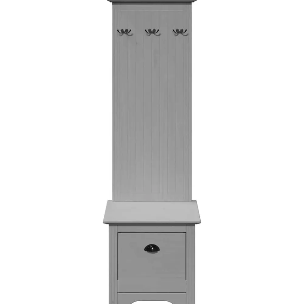 vidaXL Mueble de entrada con ganchos BODO 50x40x157 cm Gris Clearance