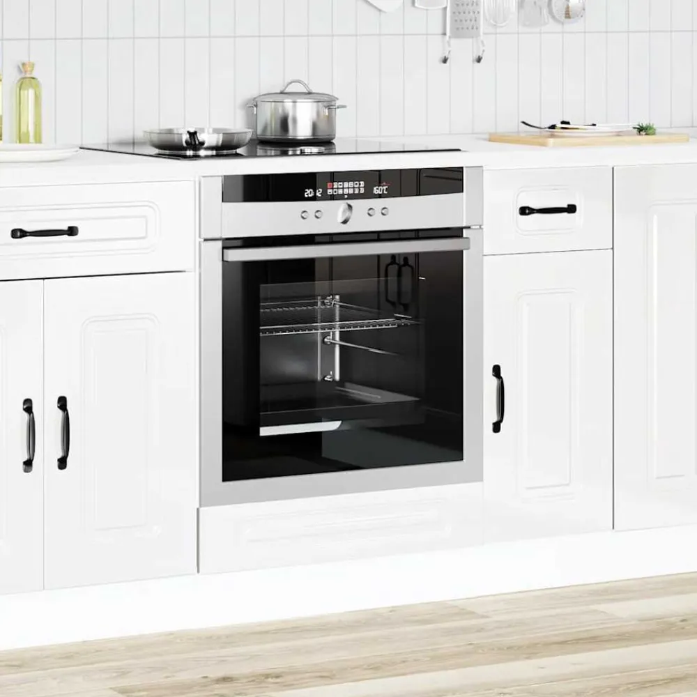 vidaXL Armarios Y Almacenamiento-Mueble de horno Kalmar blanco madera reconstituida