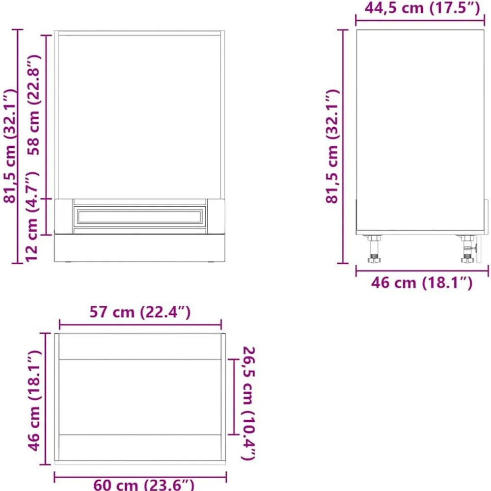 vidaXL Mueble de hornoPorto roble sonoma madera reconstituida Madera reciclada Outlet