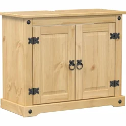 vidaXL Mueble de lavabo de baño Corona madera maciza pino 73x33x60 cm Cera de miel Outlet