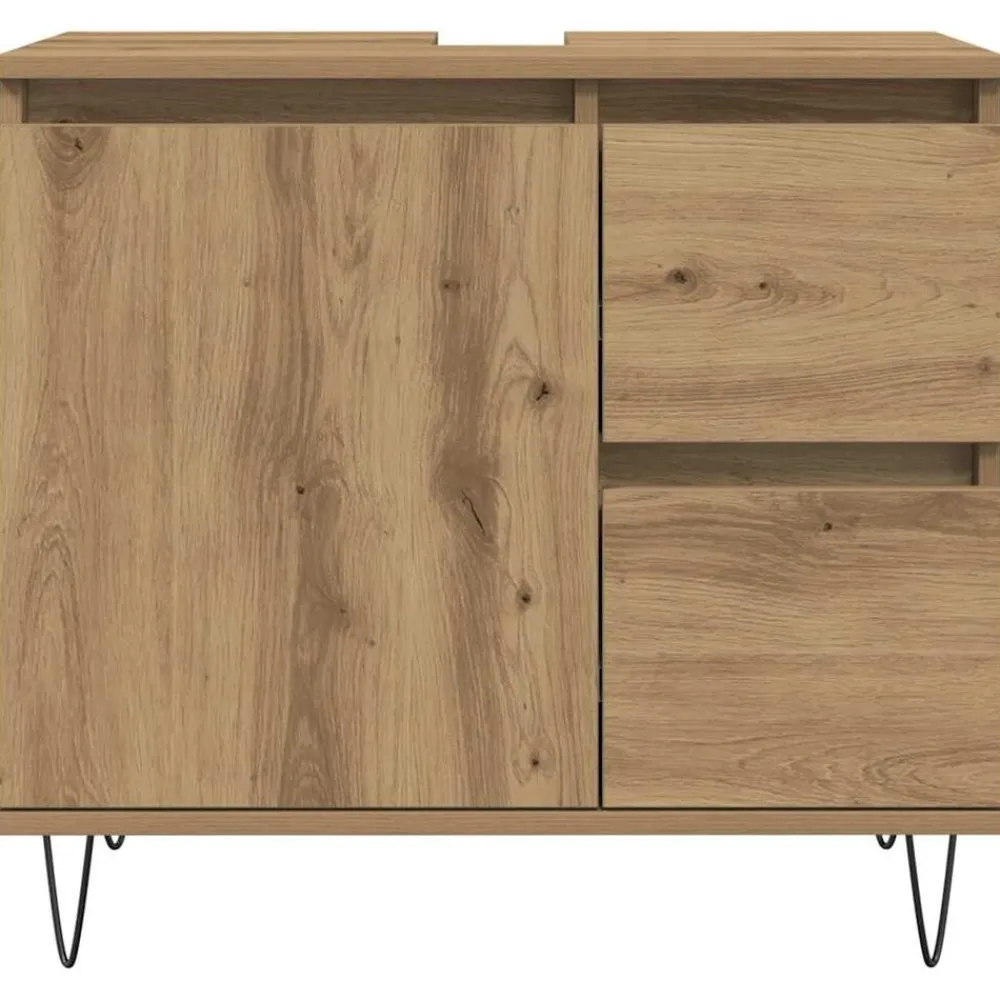 vidaXL Mueble de lavabo madera de ingeniería 65x33x60 cm Roble artisan Best