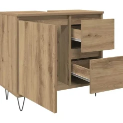vidaXL Mueble de lavabo madera de ingeniería 65x33x60 cm Roble artisan Best