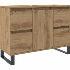 vidaXL Mueble de lavabo madera de ingeniería 80x33x60 cm Roble artisan Sale
