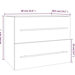 vidaXL Conjuntos De Muebles-Mueble de lavabo madera contrachapada 60x38,5x48 cm
