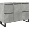 vidaXL Conjuntos De Muebles-Mueble de lavabo madera de ingeniería gris hormigón 80x33x60 cm