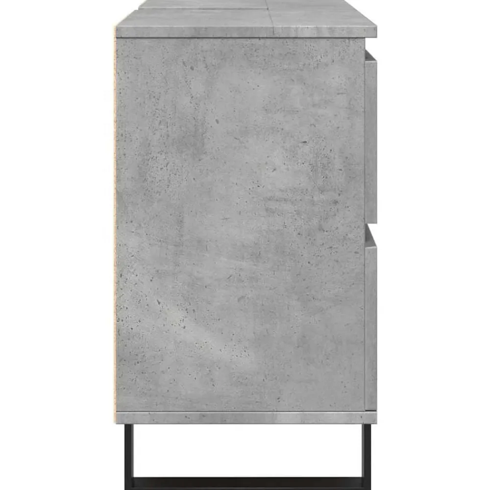 vidaXL Conjuntos De Muebles-Mueble de lavabo madera de ingeniería gris hormigón 80x33x60 cm
