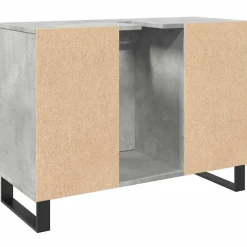 vidaXL Conjuntos De Muebles-Mueble de lavabo madera de ingeniería gris hormigón 80x33x60 cm