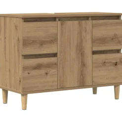 vidaXL Armarios Y Almacenamiento-Mueble de lavabo madera ingeniería 80x33x60 cm