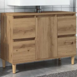 vidaXL Armarios Y Almacenamiento-Mueble de lavabo madera ingeniería 80x33x60 cm