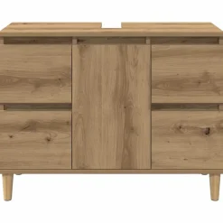 vidaXL Armarios Y Almacenamiento-Mueble de lavabo madera ingeniería 80x33x60 cm