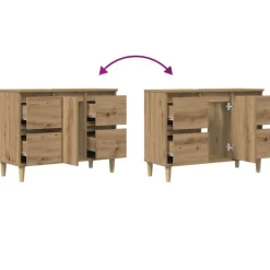 vidaXL Armarios Y Almacenamiento-Mueble de lavabo madera ingeniería 80x33x60 cm