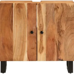 vidaXL Conjuntos De Muebles-Mueble de lavabo madera acacia y madera ingeniería 62x33x58 cm