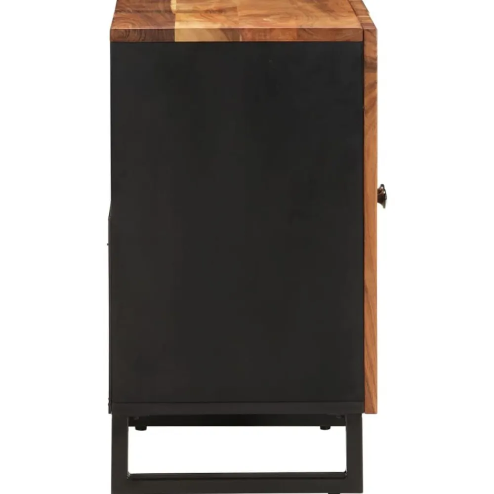 vidaXL Conjuntos De Muebles-Mueble de lavabo madera acacia y madera ingeniería 62x33x58 cm