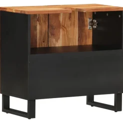 vidaXL Conjuntos De Muebles-Mueble de lavabo madera acacia y madera ingeniería 62x33x58 cm