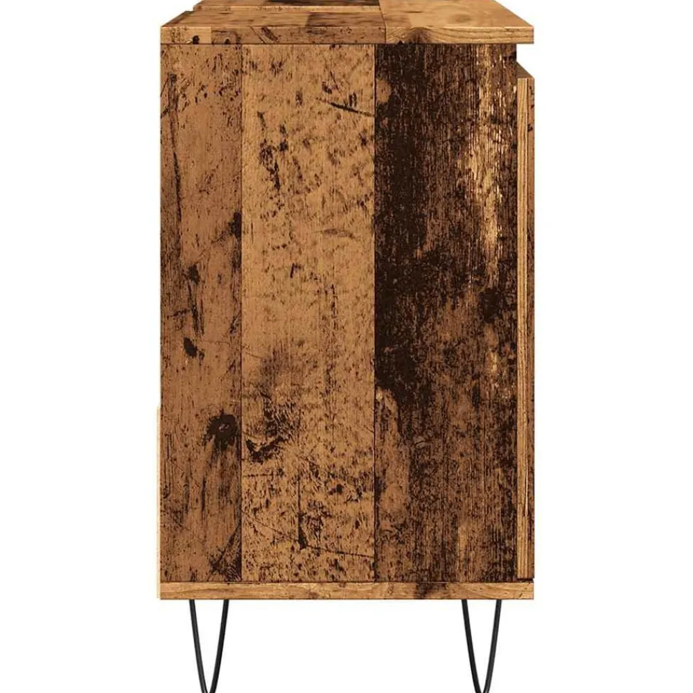 vidaXL Conjuntos De Muebles-Mueble de lavabo madera de ingeniería envejecida 65x33x60 cm