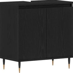 vidaXL Mueble de lavabo para baño 58 x 33 x 60 cm Roble negro Discount
